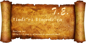 Timári Eleonóra névjegykártya